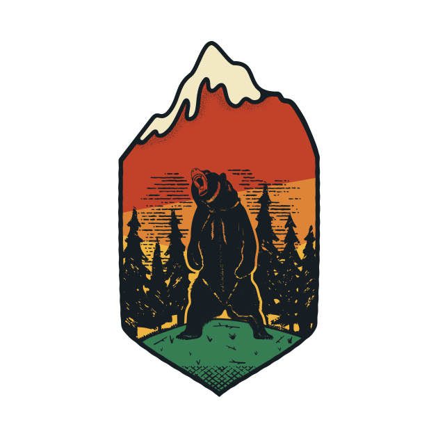Cool Retro Bear Apparel by Nature Lover Apparel