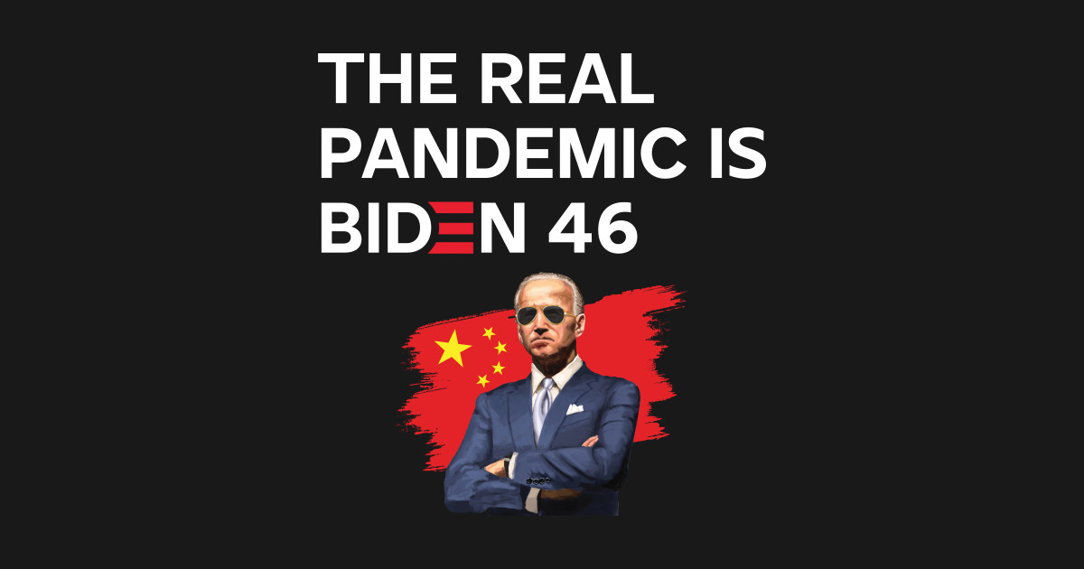 The real pandemic is Biden 46 anti biden - Anti Biden - Sticker | TeePublic
