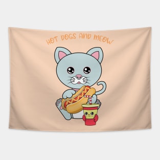 All I Need is hot dogs and cats, hot dogs and cats Tapestry