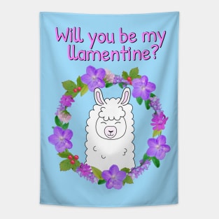 Will you be my llamentine? Happy Valentines day 2022 Tapestry