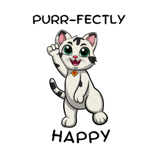 Purr-fectly Happy, Smiling Cat T-Shirt