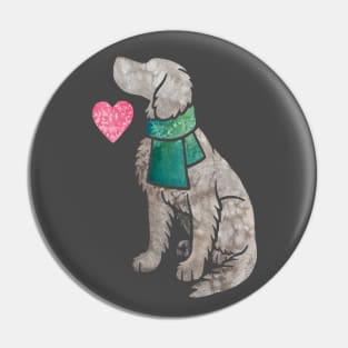 Watercolour Longhaired Weimaraner Pin