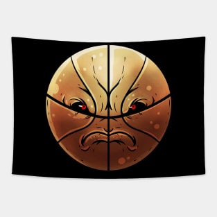 Angry Basketball With Face, Comic Tapestry