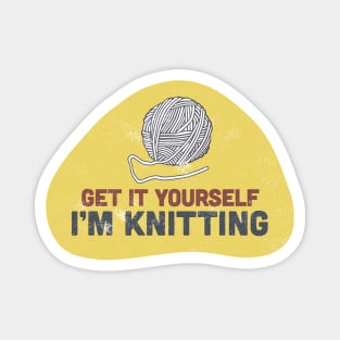 Fun Vintage Knitting Graphic Magnet