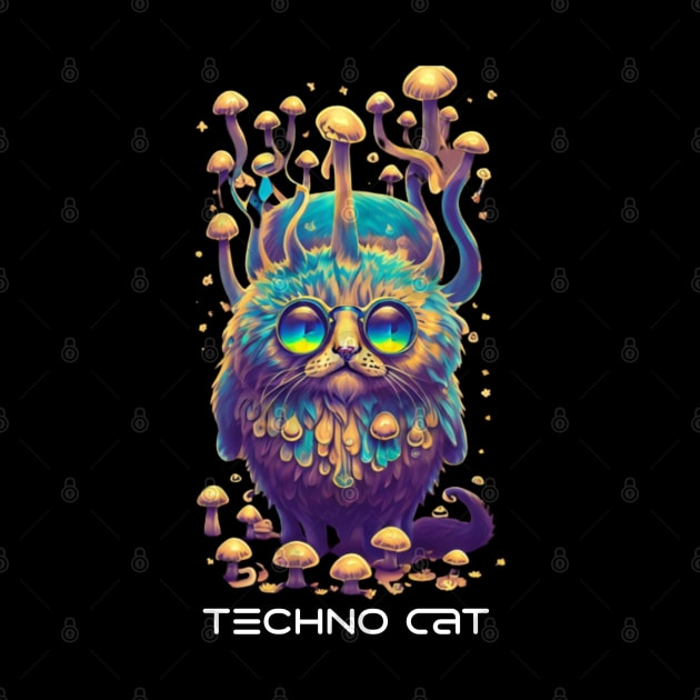 Techno T-Shirt - Techno Organism - Catsondrugs.com - Techno, rave, edm, festival, techno, trippy, music, 90s rave, psychedelic, party, trance, rave music, rave krispies, rave flyer T-Shirt by catsondrugs.com