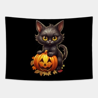 Cat on the pumpkin Tapestry