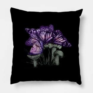 Butterfly Mushrooms Pillow