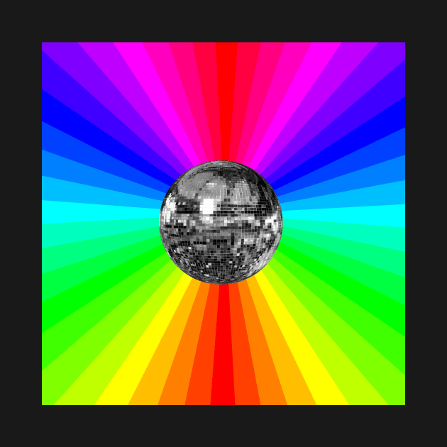 Disco Ball Funky Rainbow Prism Party by Art by Deborah Camp