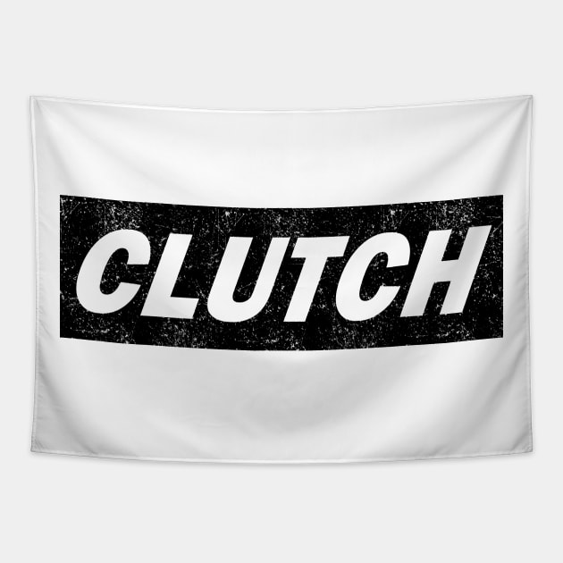 Clutch - distressed small box logo Tapestry by PaletteDesigns