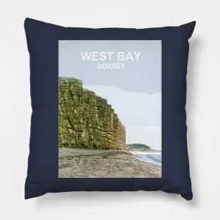 East Beach West Bay Dorset. Travel poster. Gift. Pillow