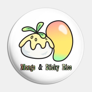 Mango and Sticky Rice Illustration Art Pin