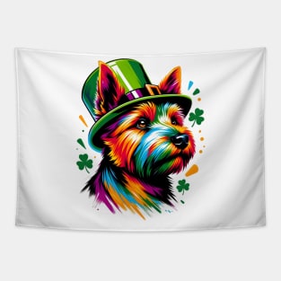 Norwich Terrier in Saint Patrick's Day Celebrations Tapestry