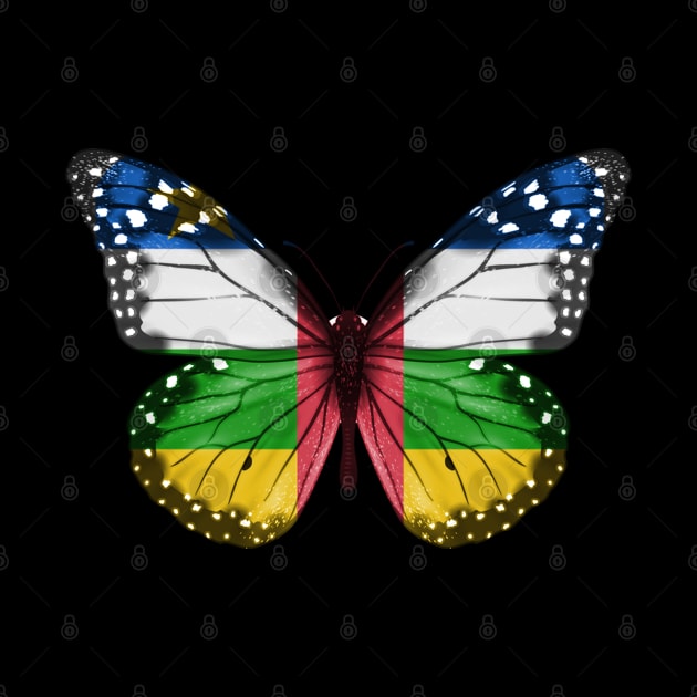 Central African Flag  Butterfly - Gift for Central African From Central African Republic by Country Flags