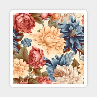 1. Vintage Retro Floral Pattern Artdeco Abstract Delicate Elegance Aesthetic Flowers Spring Magnet