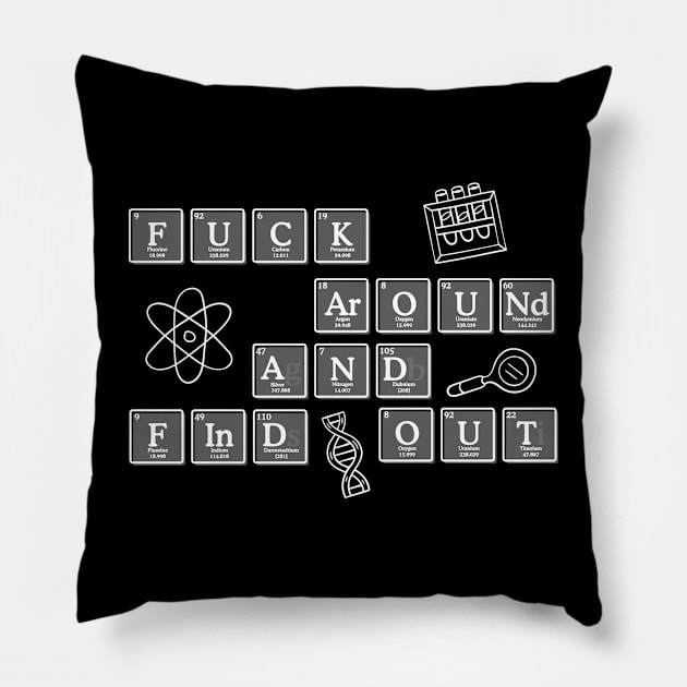 Scientific Method Fuck Around and Find Out Pillow by Sunburst Designs