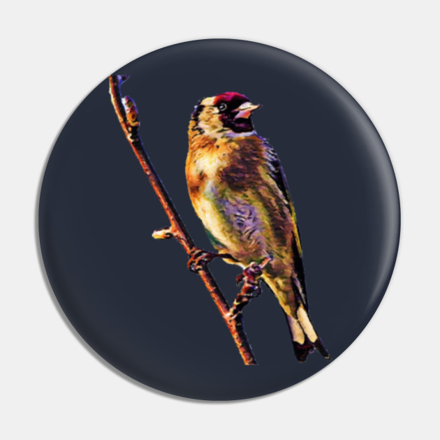 Goldfinch Painting Goldfinch Pin Teepublic