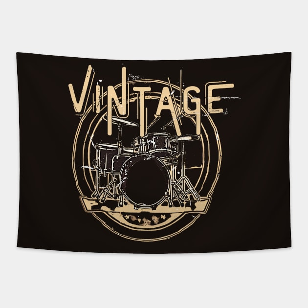 Vintage Drum Kit Tapestry by Sloat