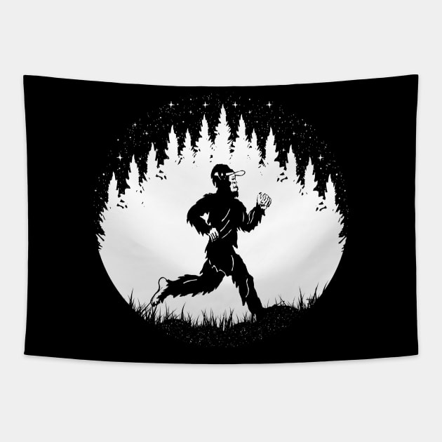 BIgfoot Running Tapestry by Tesszero