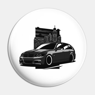 Black E91 Touring City Skyline Pin