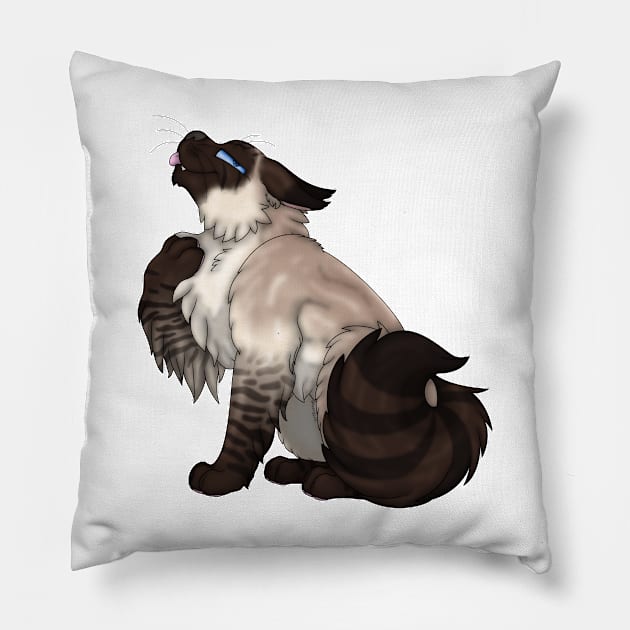 Seal Lynx Point Longhair Pillow by spyroid101