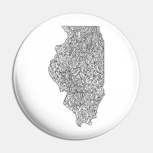 Illinois Map Design Pin