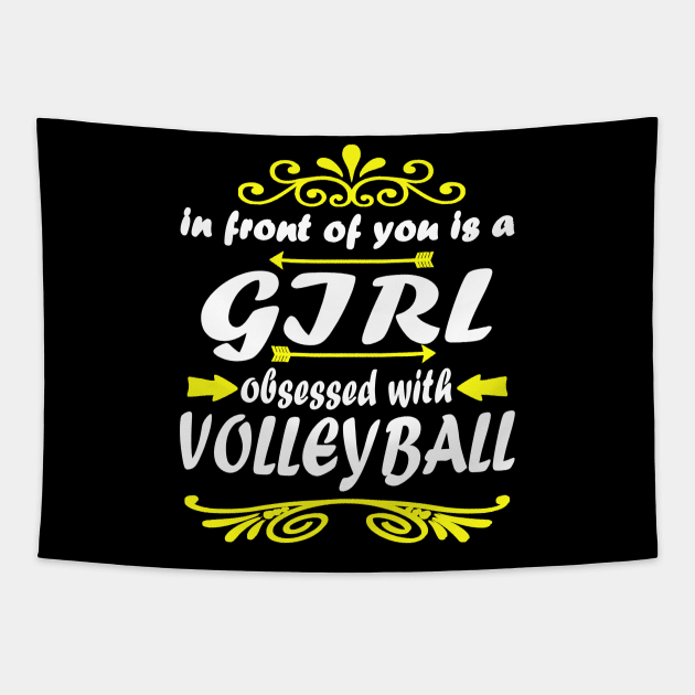 Volleyball Team Gift Girl Sport Slogan Tapestry by FindYourFavouriteDesign