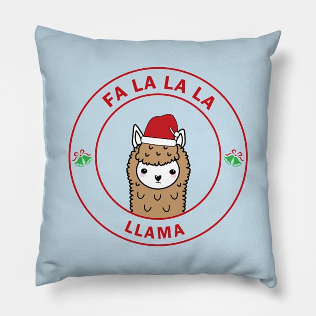 Christmas Llama Pillow by Mint Cloud Art Studio