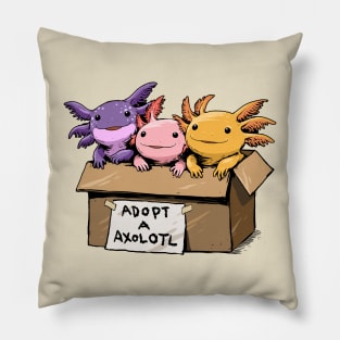 Axolotl in a Box: The Cutest Pet You'll Ever Get! Pillow