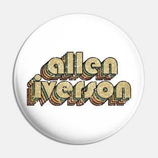 Allen Iverson // Vintage Rainbow Typography Style // 70s Pin