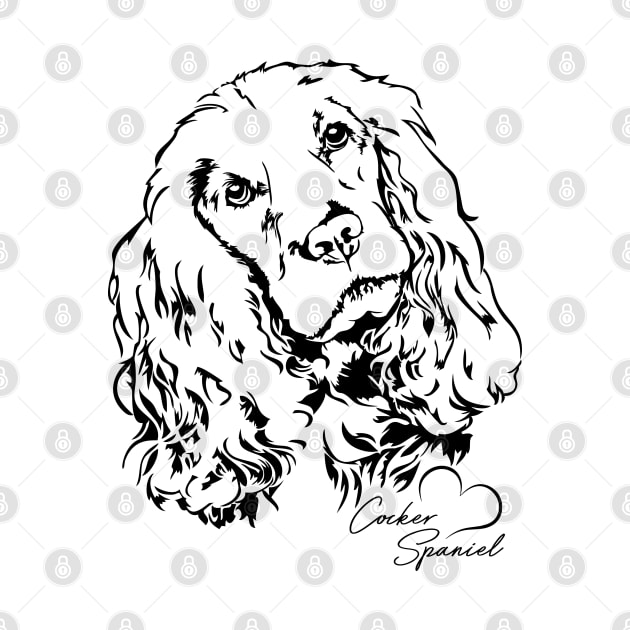 Funny Proud English Cocker Spaniel dog portrait by wilsigns