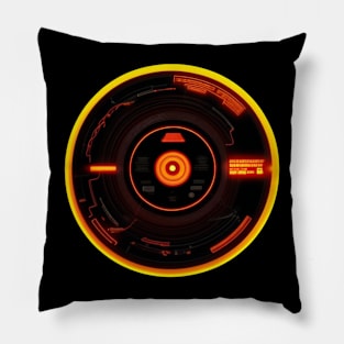 Glow Record Orange Neon Music Store Vinyl Pillow