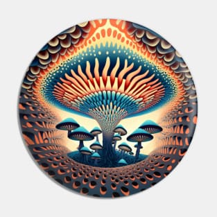 Trippy Melting Mushroom Pattern Pin