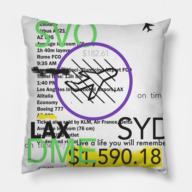 LAX SYD TEXt Pillow by Woohoo