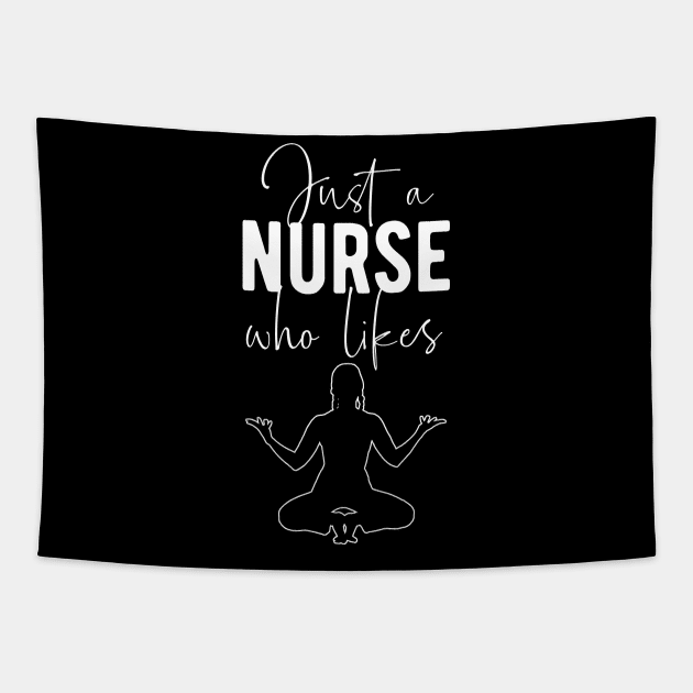 Nurse Yogi - Yoga Fan Tapestry by BlueTodyArt