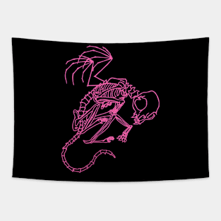 Pink cat skeleton Tapestry