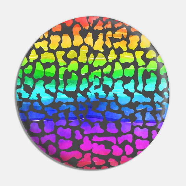 Rainbow Leopard Cheetah Print Design Pin by Johner_Clerk_Design