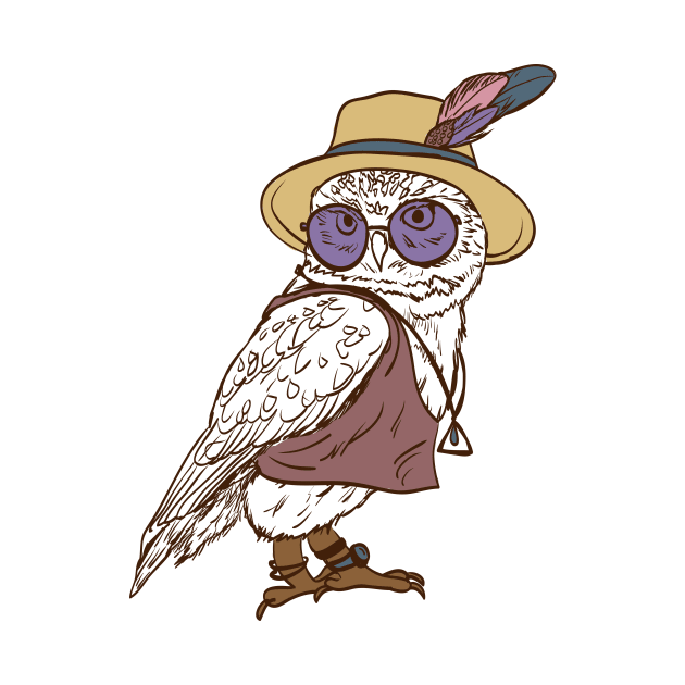 Hipster hippie owl by Digster