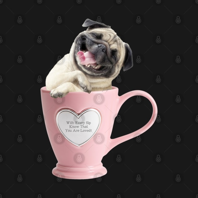 Pug Smiling in a Cup by Ratherkool