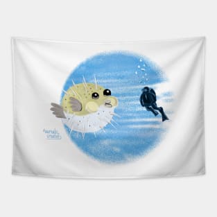 A puffer fish with strong spines Tapestry