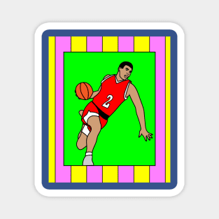 Retro Basketball Player Hobby Magnet