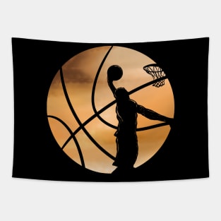 Sundown Basketball Dunkin Shadow Basket Board Tapestry