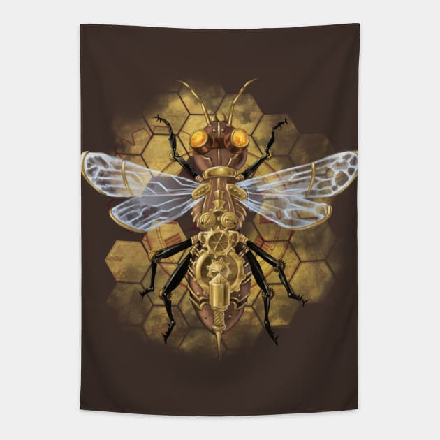 Steampunk Bee Tapestry by artbygalen