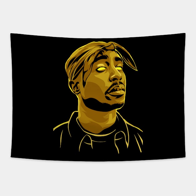 2 Pac Illustration Tapestry by Heywids