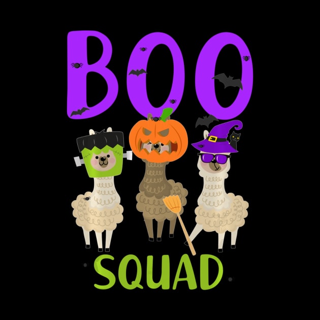 Boo Squad Halloween crew Funny llama scary Trick or treat by adrinalanmaji