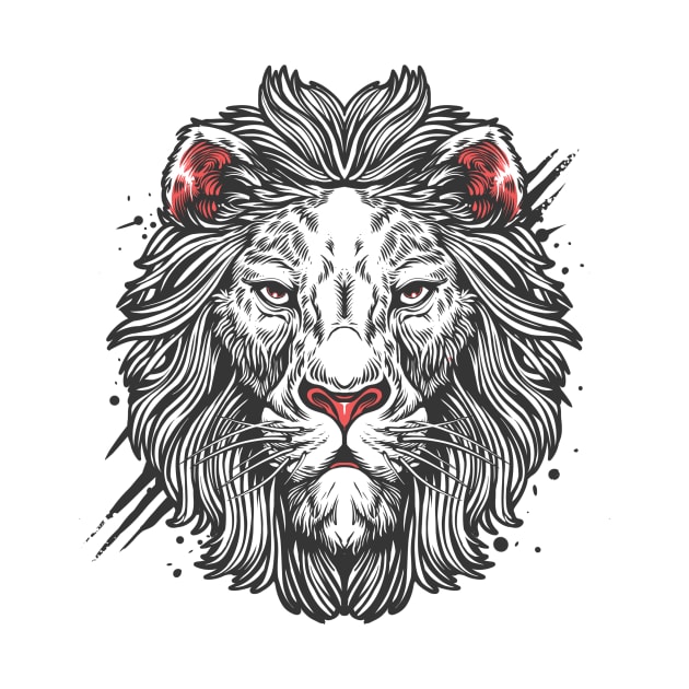 Lion white by phsycartwork