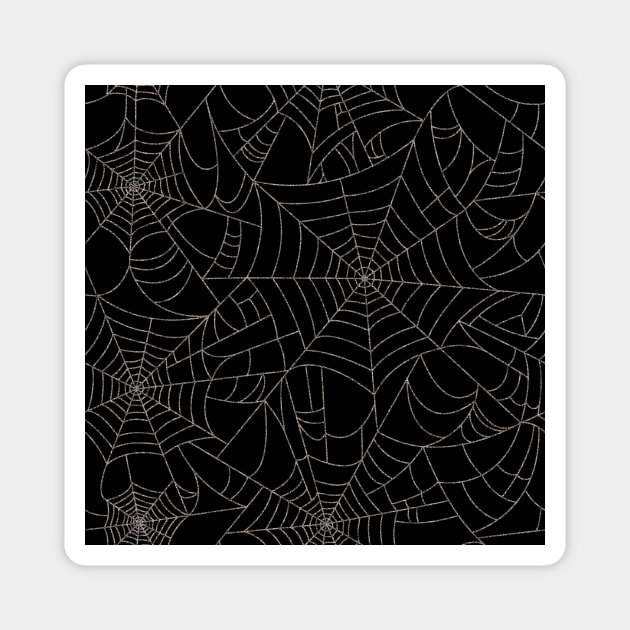 Spiderwebs - ecru on black Magnet by SugarPineDesign