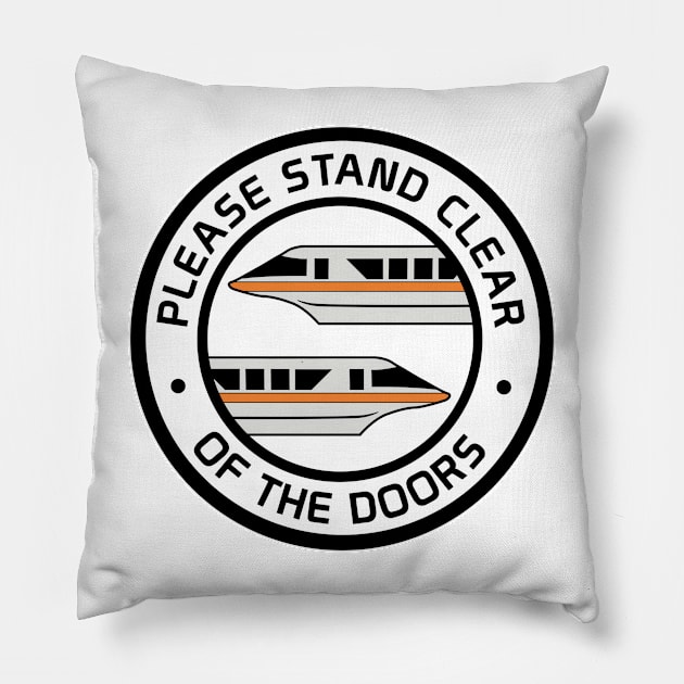 MonorailStandClearOrange Pillow by WdwRetro