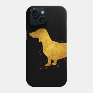 Dachshund dog golden art Phone Case