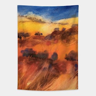 Tuscan hills under a blue sky Tapestry