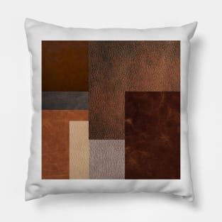 ART leather brown collage Pillow